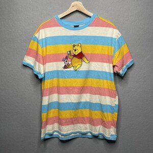 Disney Winnie The Pooh Duo Stripe Girls Ringer T-Shirt Medium